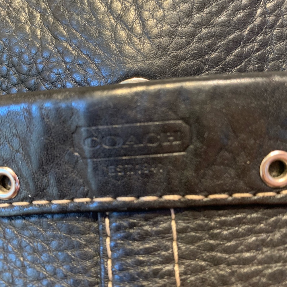 Coach Black Leather Tote / Purse - Picture 3 of 11